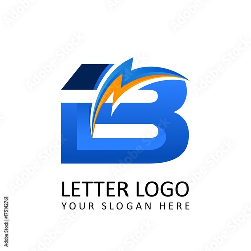 Letter b ELECTRICAL Alphabet Logo 