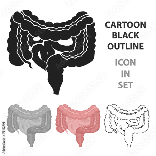 Gastrointestinal tract icon in cartoon style isolated on white background. Organs symbol stock vector illustration.