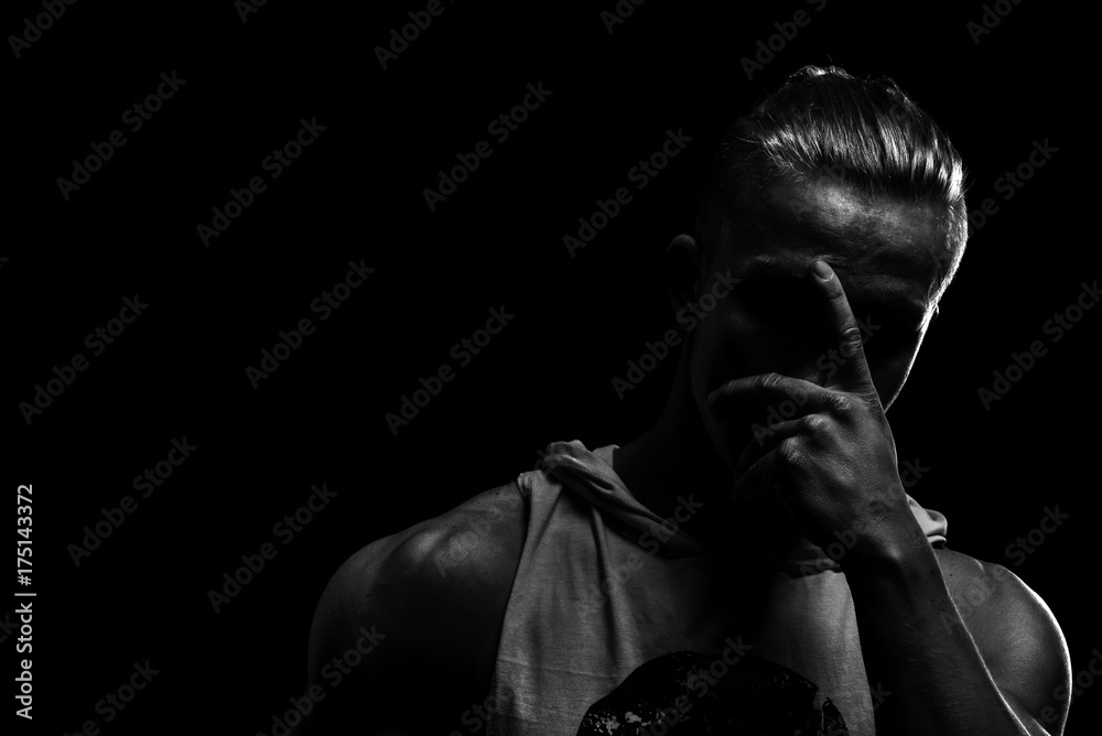 Facepalm guy on black backround