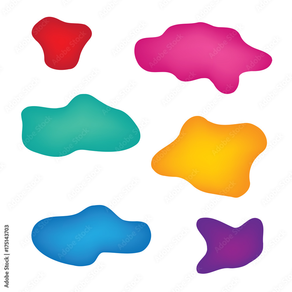colorful set of spill stains- vector illustration