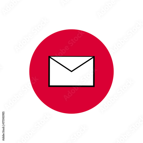 Message mail envelope round icon vector