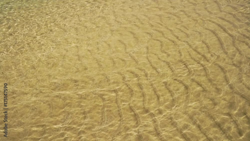 Relaxing waves lap on beach, close up Relaxing waves lap on beach, close up