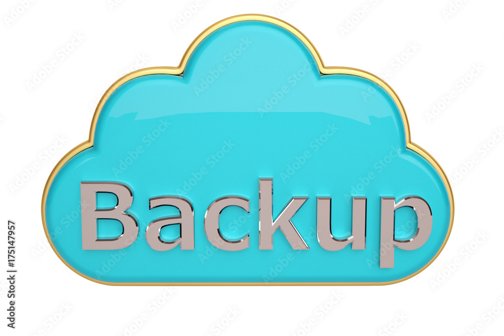 Backup cloud icon on white background.3D illustration. Backup cloud icon on white background.3D illustration.