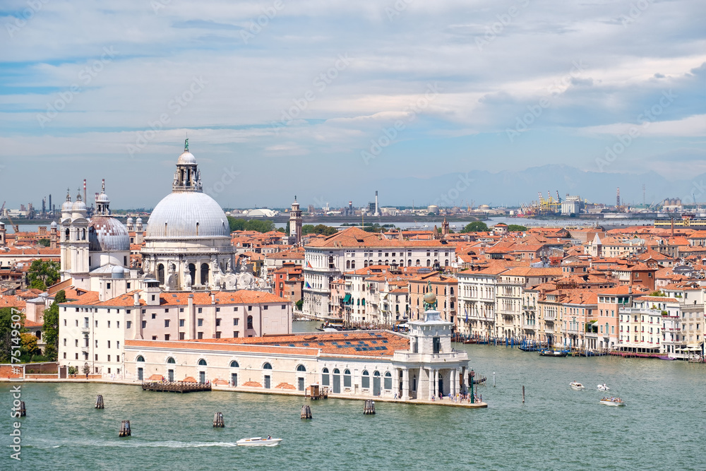 The Grand Canal and the Basilica di Santa Maria della Salute in Venice