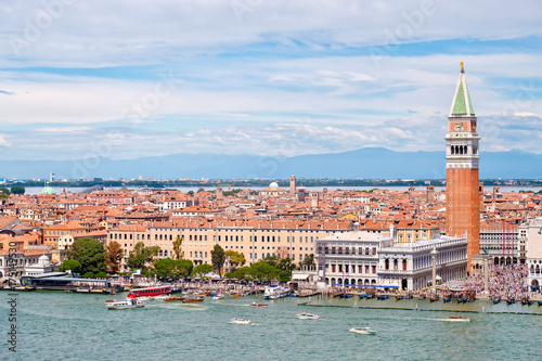 St Mark's Square and the Grand Canal on a beautiful day In Venice