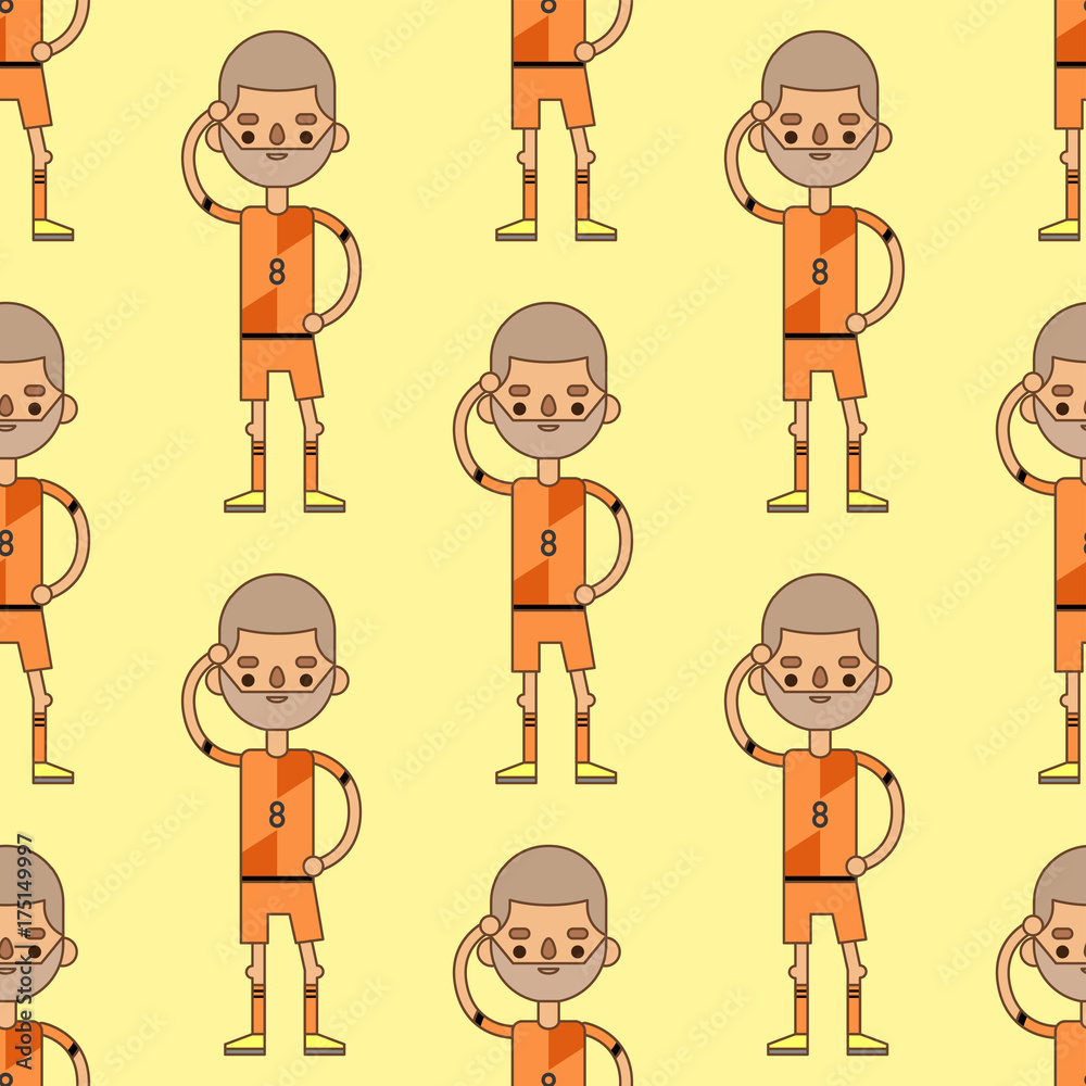National Euro Cup soccer football team seamless pattern vector illustration world game player captain leader in uniform sport men characters.