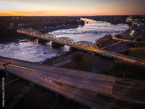 Aerial of Trenton Sunset