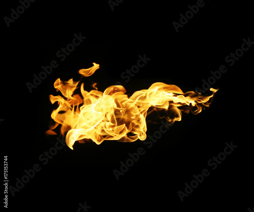 fire flames on a black background © jamroenjaiman