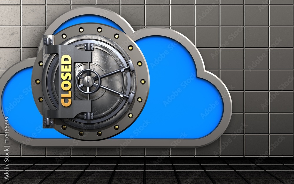 3d cloud closed vault door 3d cloud closed vault door