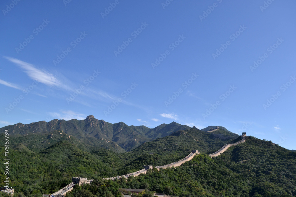 A far-away look to Great Wall of China. Pic was taken in Badaling, September 2017 A far-away look to Great Wall of China. Pic was taken in Badaling, September 2017
