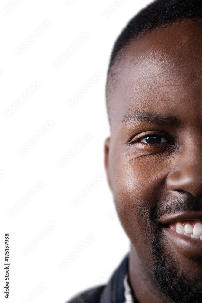 Smiling man against white background Smiling man against white background