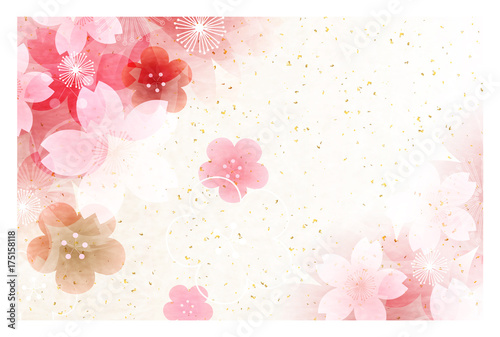 桜　梅　年賀状　背景
