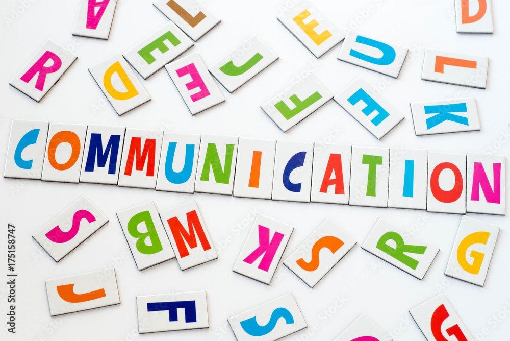 Fototapeta premium word communication made of colorful letters