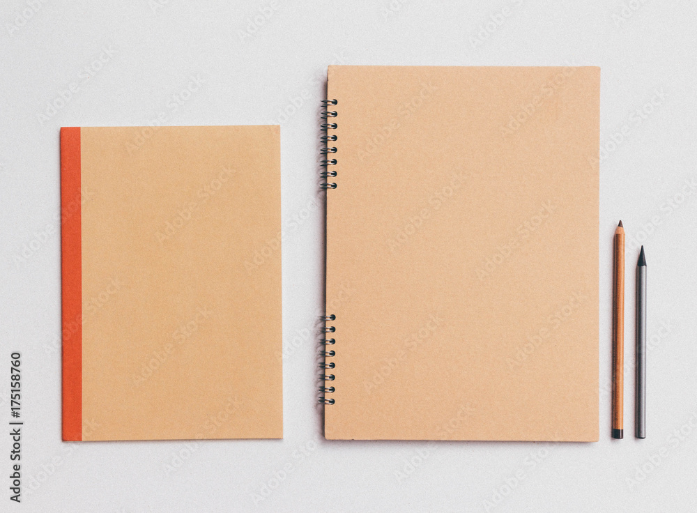 Blank notes with pencils, clean mock up Blank notes with pencils, clean mock up