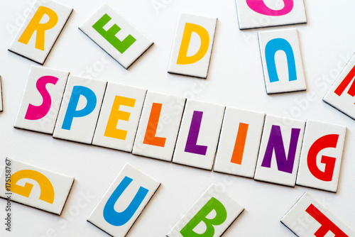 word spelling made of colorful letters photo