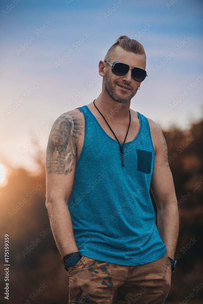 masculine man outdoor