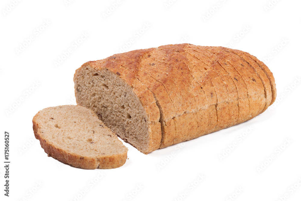 whole grain bread isolated on white background whole grain bread isolated on white background