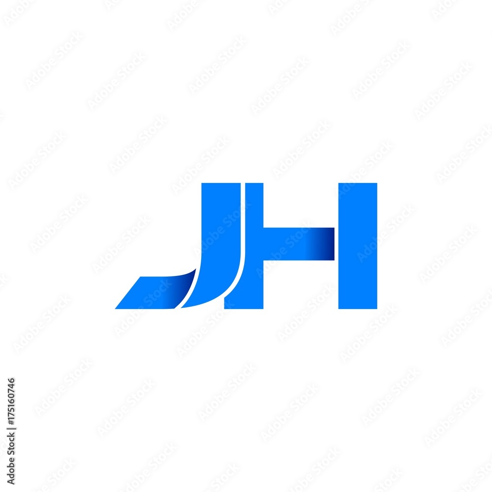 jh logo initial logo vector modern blue fold style jh logo initial logo vector modern blue fold style