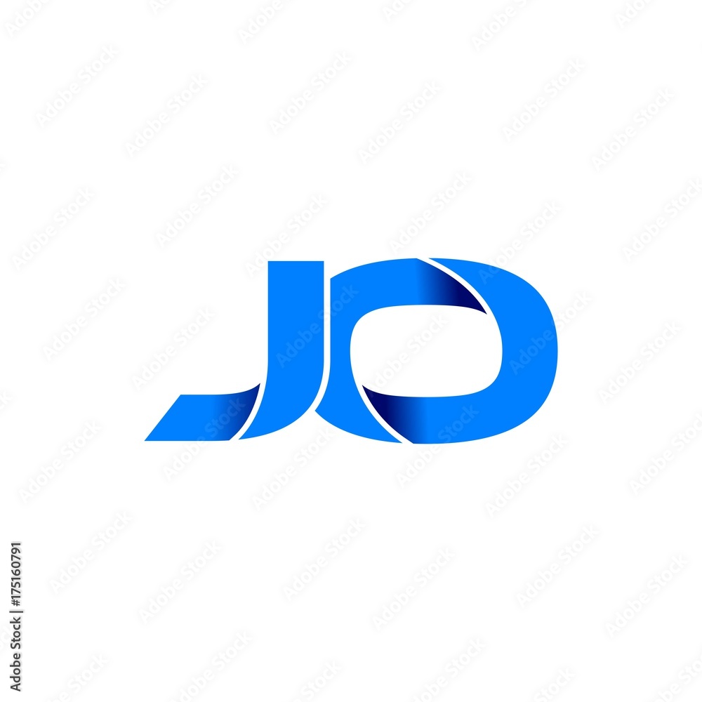 jo logo initial logo vector modern blue fold style jo logo initial logo vector modern blue fold style