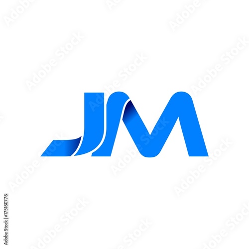 jm logo initial logo vector modern blue fold style