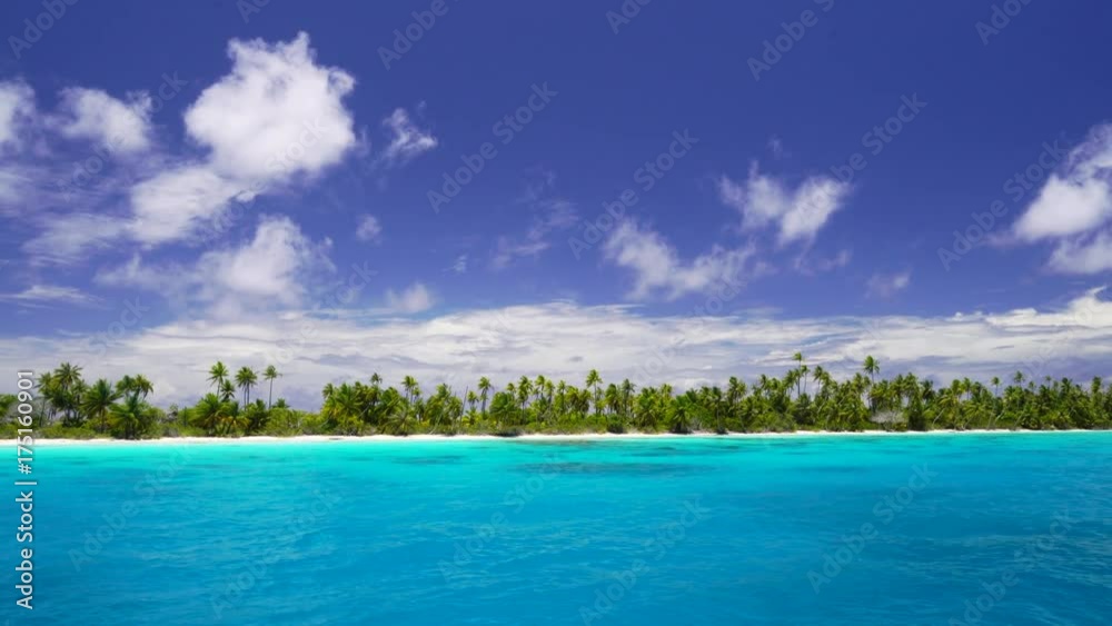 scenic Tuamotus coastline, atoll in Polynesia scenic Tuamotus coastline, atoll in Polynesia