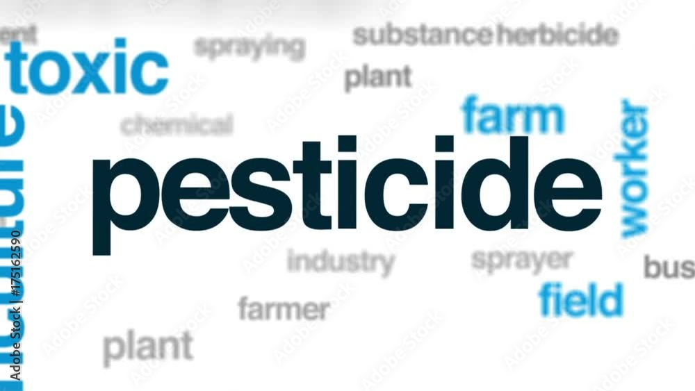 Pesticide animated word cloud, text design animation. Pesticide animated word cloud, text design animation.