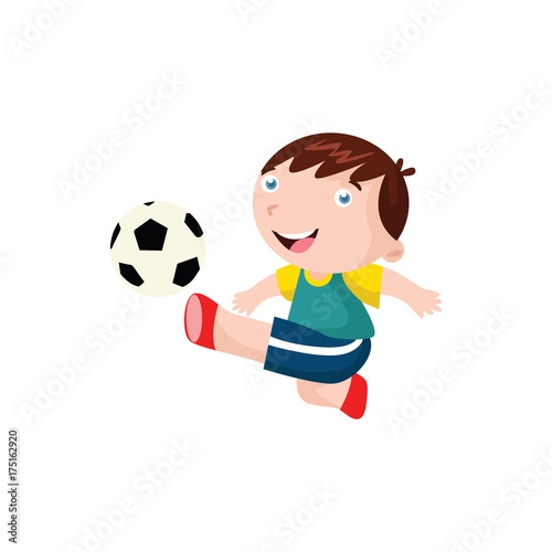 Play Soccer Cartoon Vector Illustration