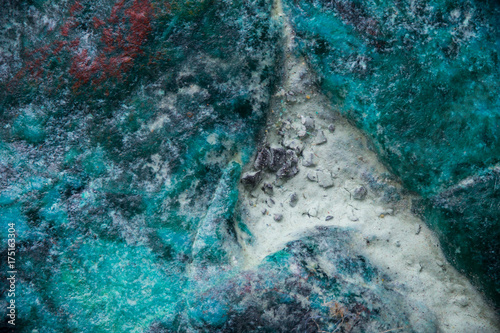 cyan mineral macro texture, nature and science background texture.