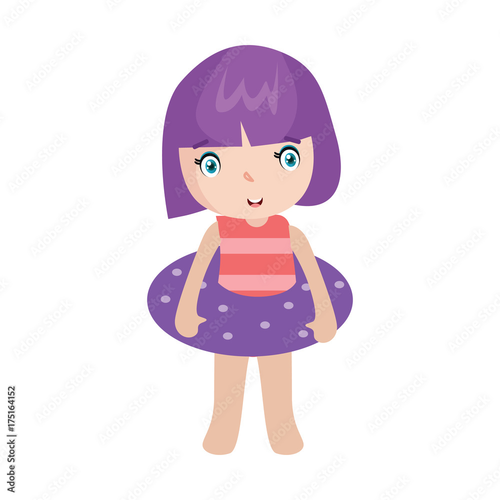 Swimming Girl Cartoon Vector Illustration Swimming Girl Cartoon Vector Illustration