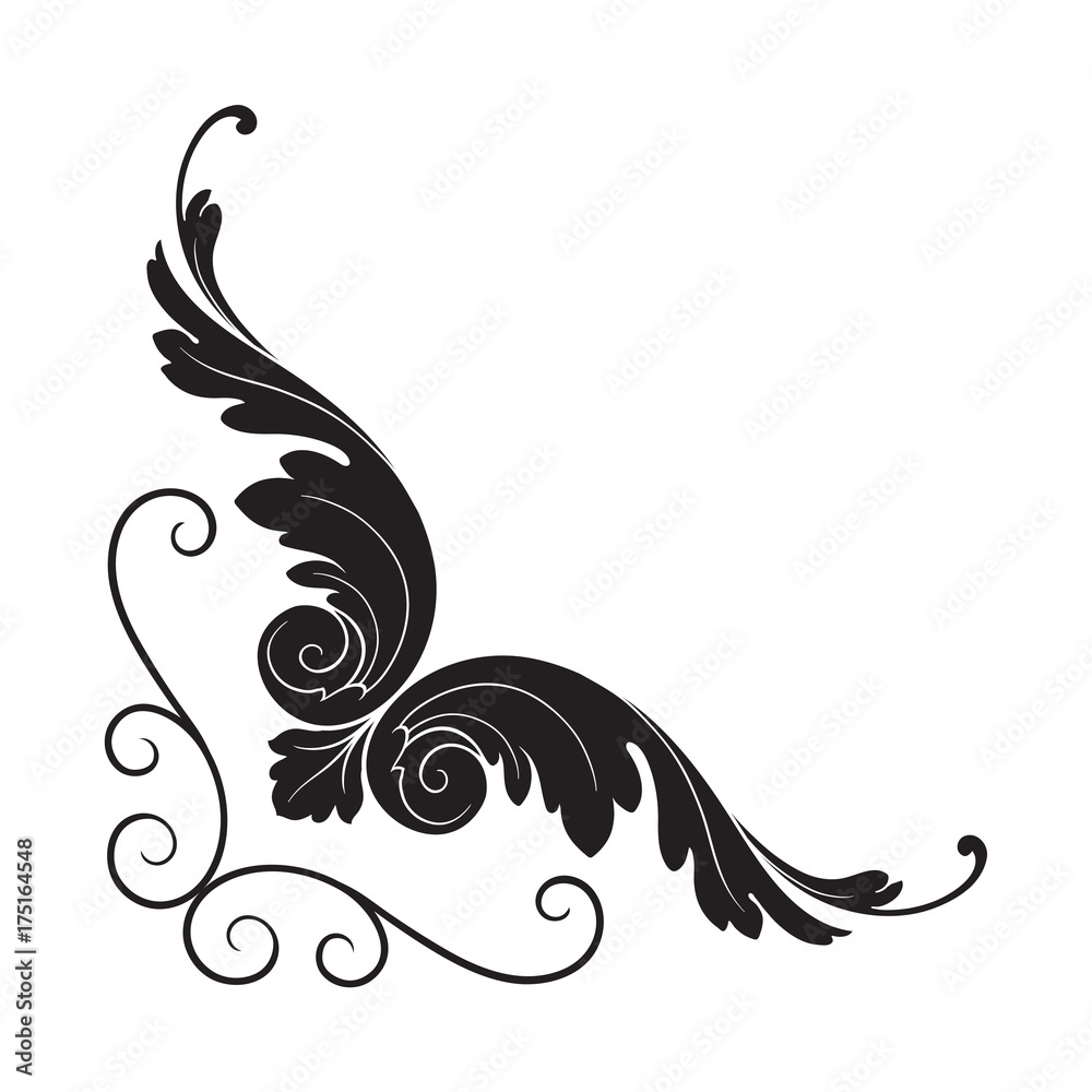Fototapeta premium Classical baroque ornament vector 
