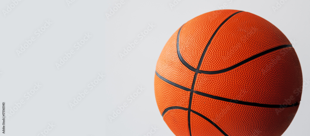 Basketball on gray background