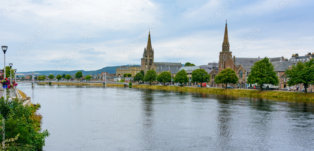 Inverness, Scotland River Ness and Old High Church Inverness, Scotland River Ness and Old High Church