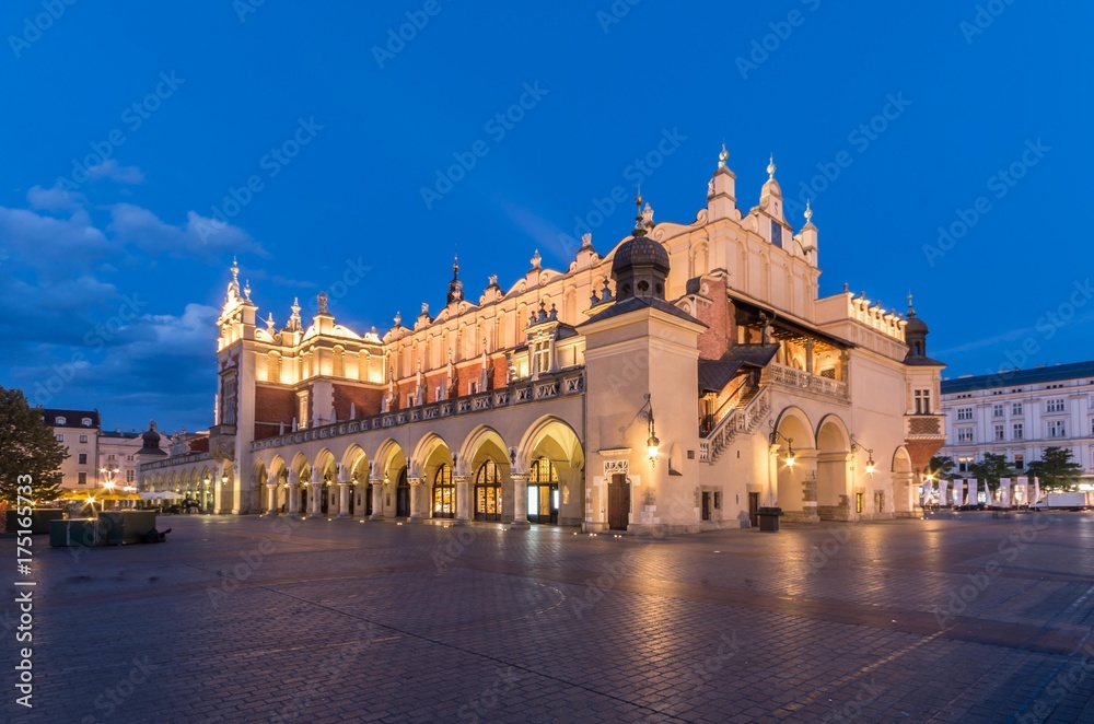 Cloth Hall on Main Market Square in Krakow, illuminated in the night