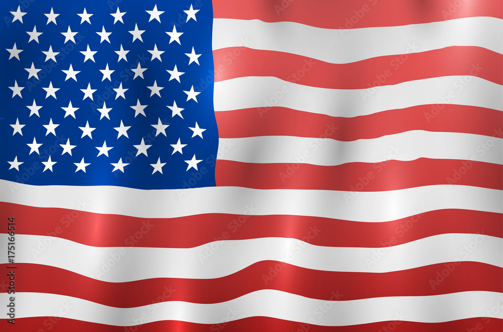 Fototapeta premium Independence day USA flags United States american symbol freedom national sign vector illustration