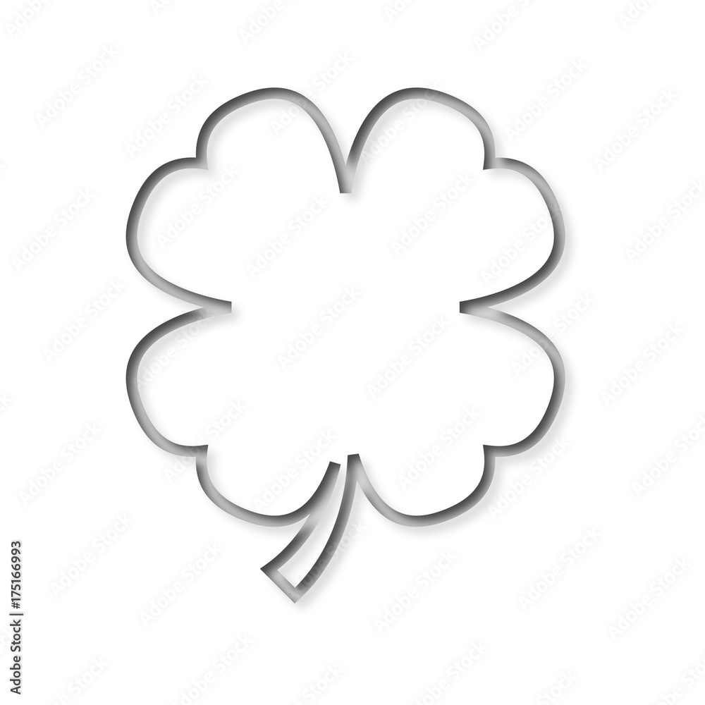 Simple Line Clover with four leaves Simple Line Clover with four leaves