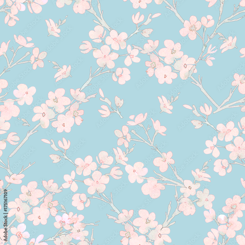 Tree in blossom seamless pattern Tree in blossom seamless pattern