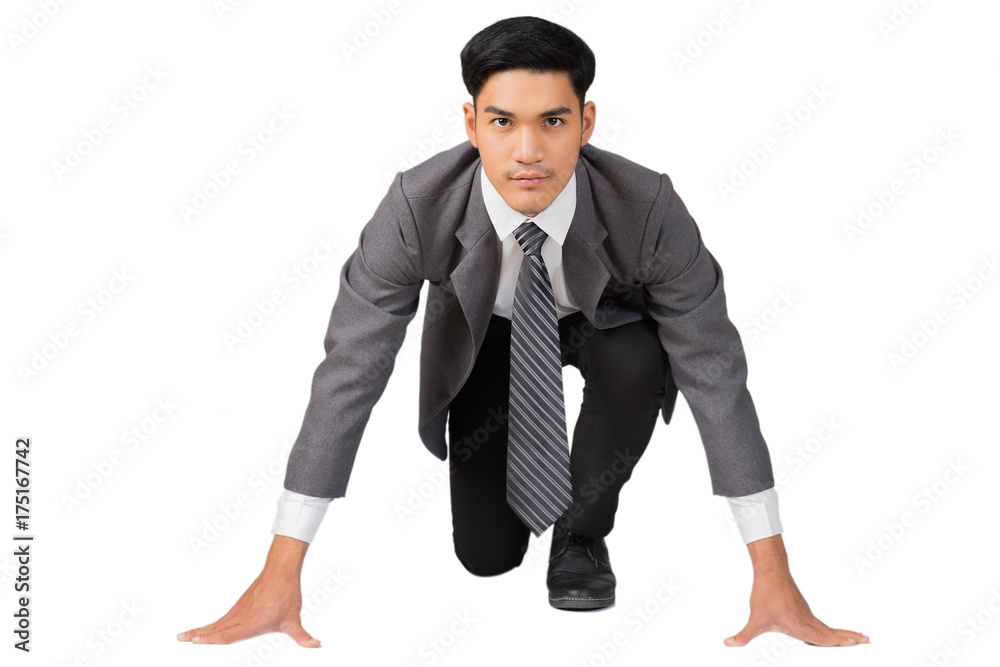 portrait smart businessman on white background portrait smart businessman on white background