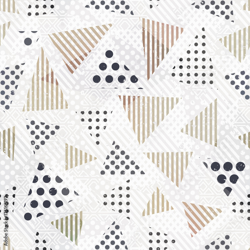 Triangle seamless pattern with cloth effect