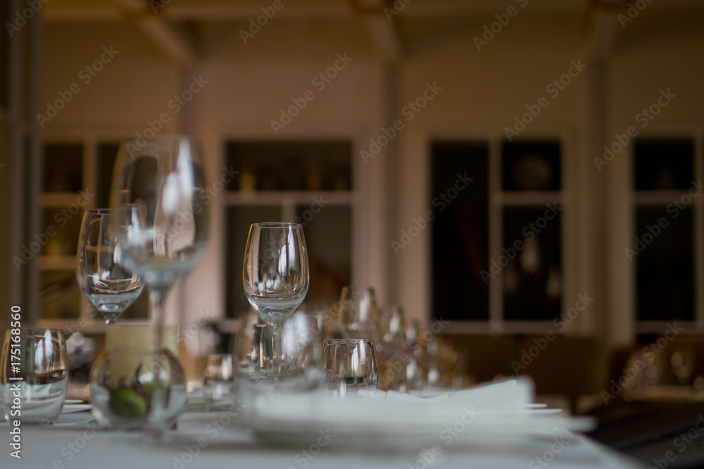 Empty glasses wine in restaurant Empty glasses wine in restaurant