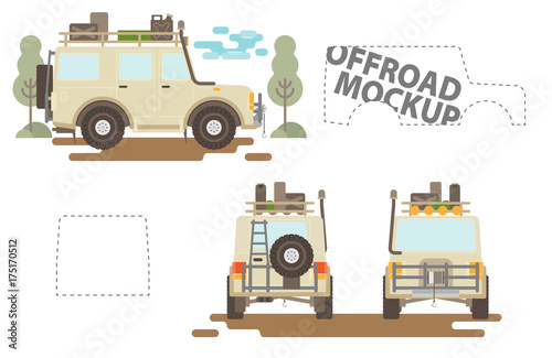 Offroad mockup vehicle from all sides