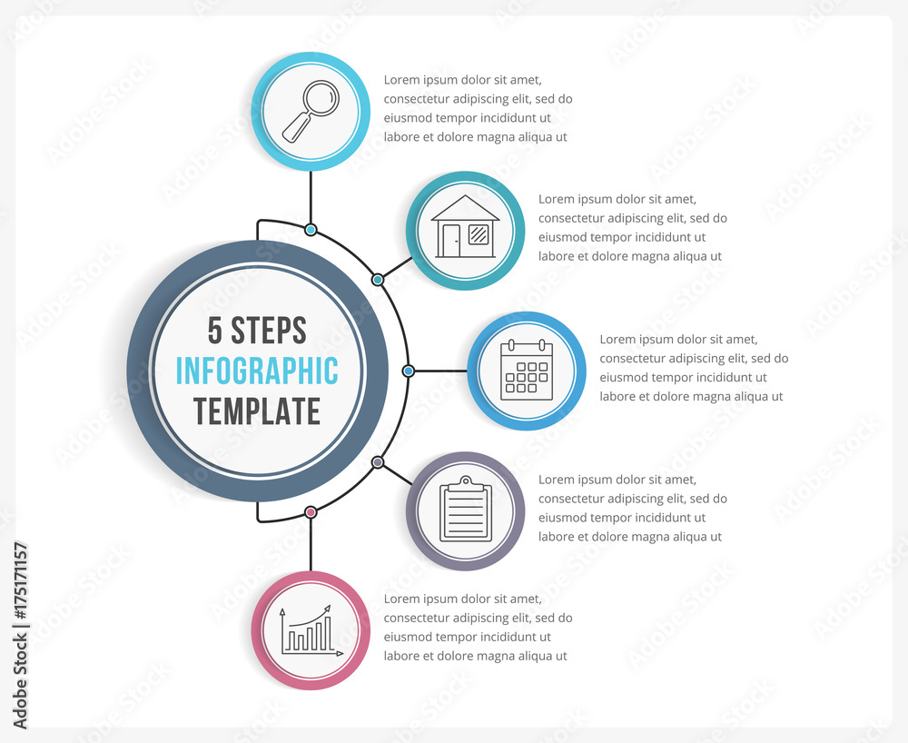 Infographic Template with Five Steps Infographic Template with Five Steps