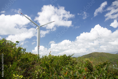 renewable energy by wind turbine system at Lamma island, Hong Kong