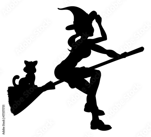 Silhouette Halloween Witch ...