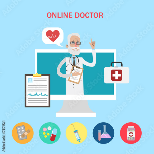 Online doctor concept.