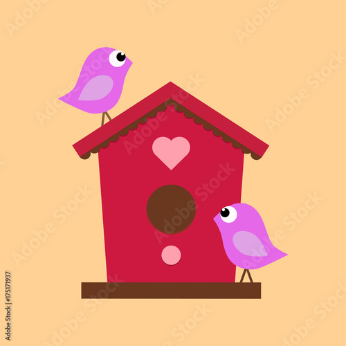 birdhouse with two birds