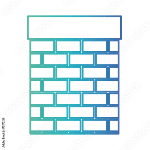 chimney in brick material on gradient color silhouette from blue to purple