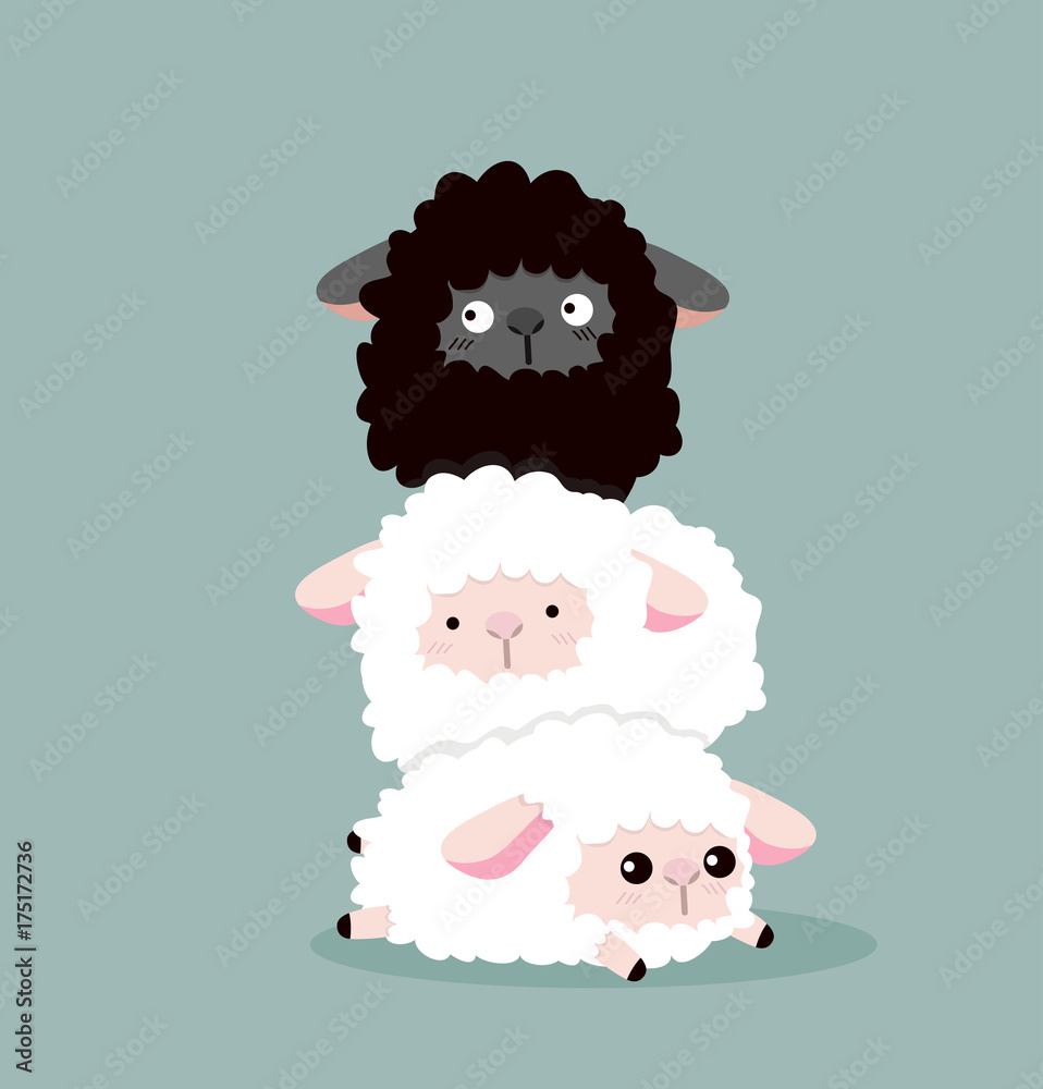 cute sheep background Stock Vector | Adobe Stock