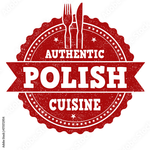 Authentic polish cuisine grunge rubber stamp