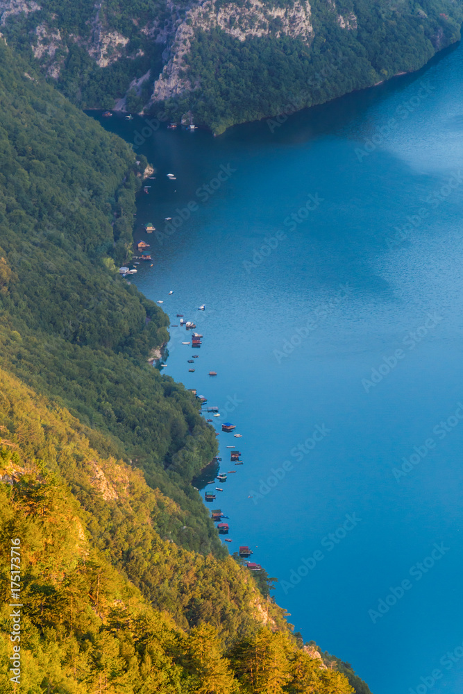 Naklejka premium Tara mountain and Drina river canyon landscape