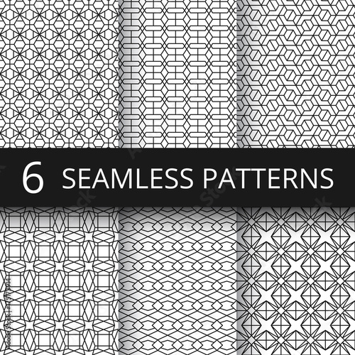 Modern simple geometric vector seamless patterns. Geometrical repeat fabric prints